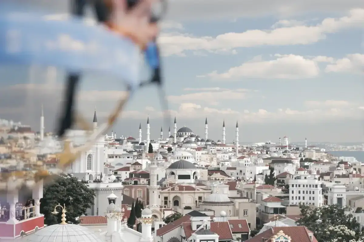 Istanbul skyline with mosques, a common destination for women's hair transplants